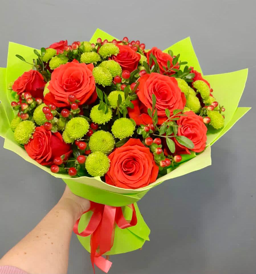 Букет цветов из: Хризантемы и Розы в Чердаклах