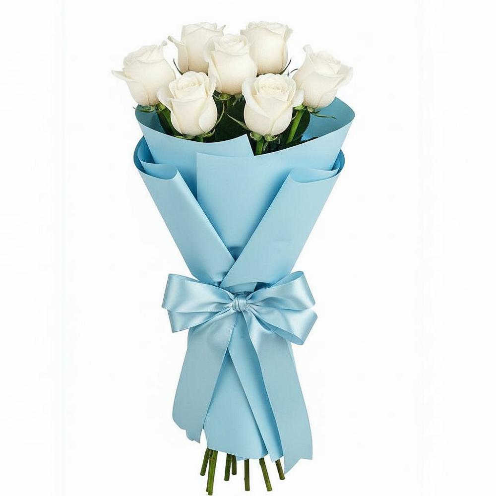 Букет 7 белых роз Проуд в Чердаклах