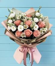 Букет цветов из:  Розы, Альстромерии и Лизиантусы #REPLACE_PRED# Чердаклах