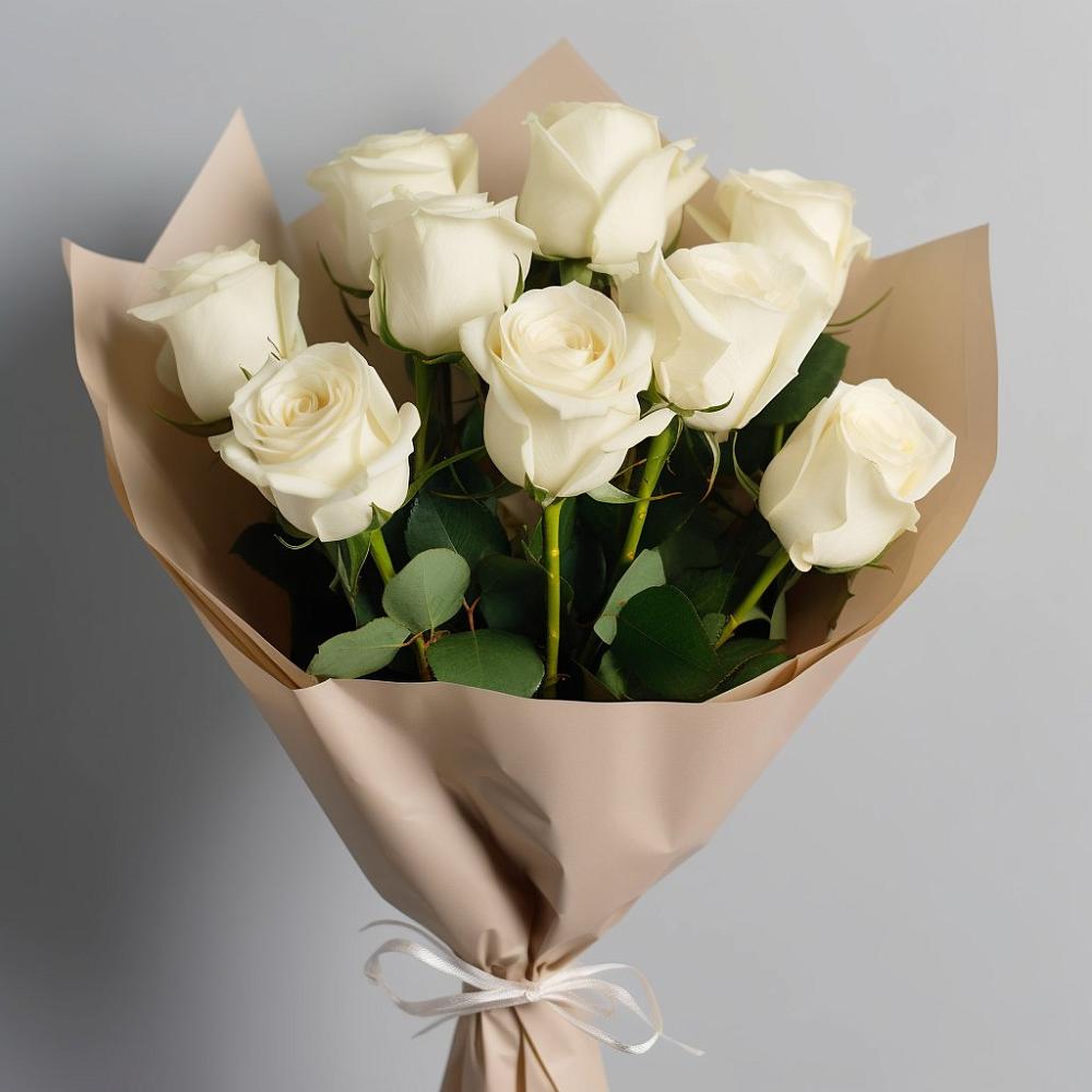 Букет 9 Белых роз Эдлесс Лав в Чердаклах