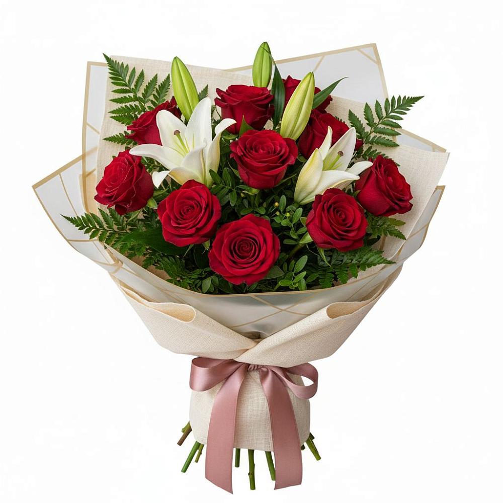 Букет цветов из: Лилии и Розы в Чердаклах