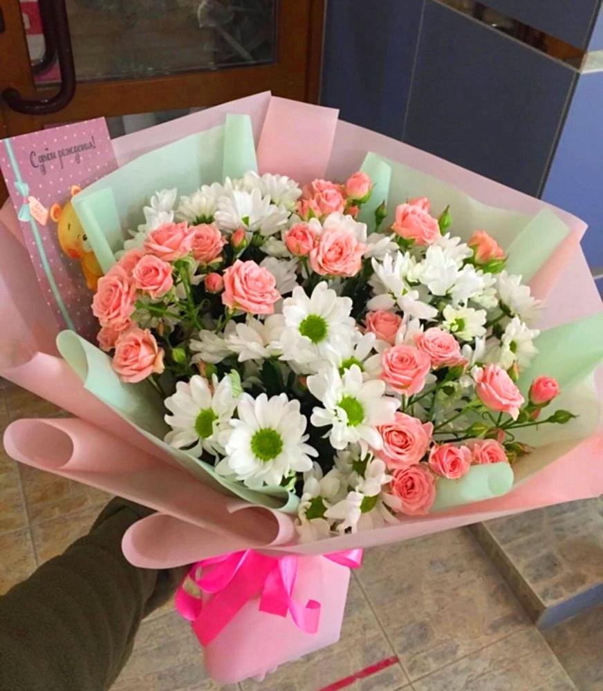 Букет цветов из: Розы и Хризантемы в Чердаклах