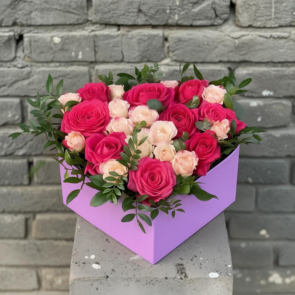Цветочная композиция из Розы в коробке в Чердаклах