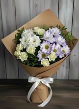 Букет цветов из:  Хризантемы и Розы в Чердаклах