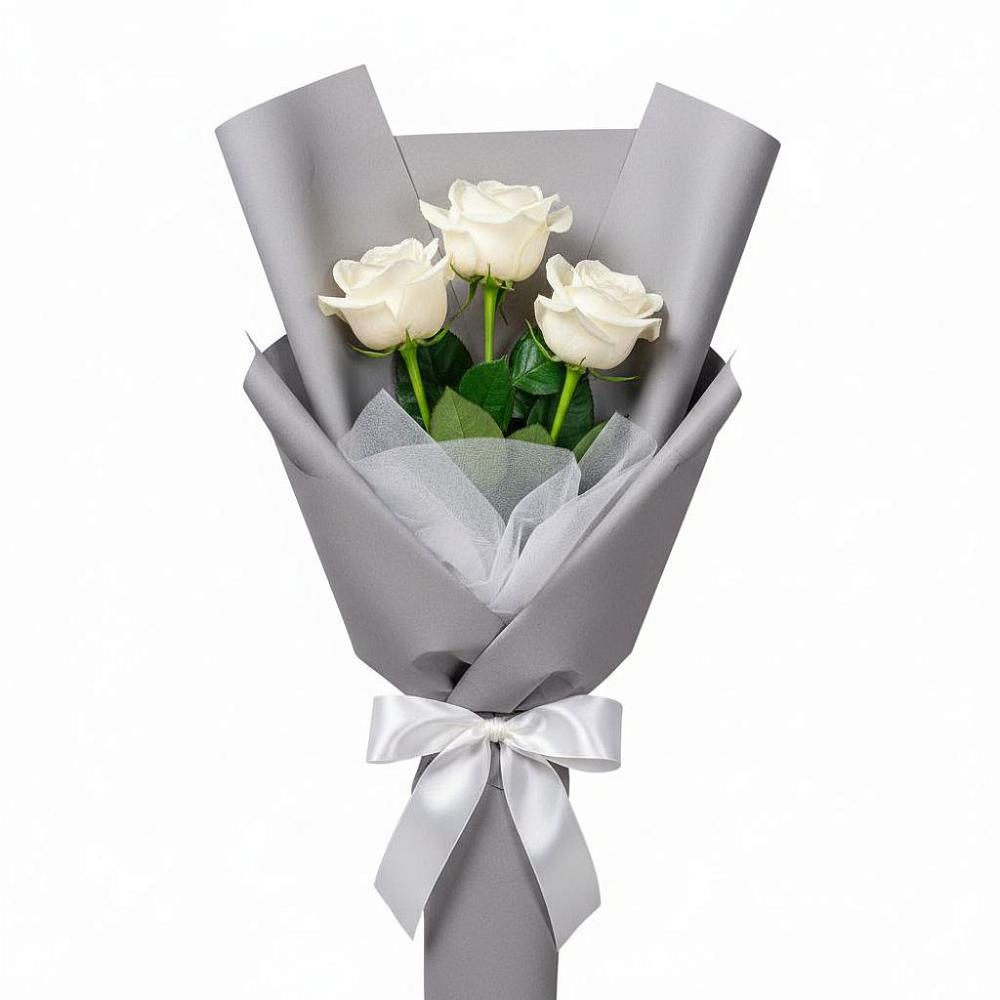 Букет 3 белые розы в Чердаклах