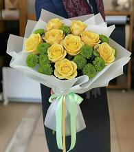 Букет цветов из:  Хризантемы и Розы в Чердаклах