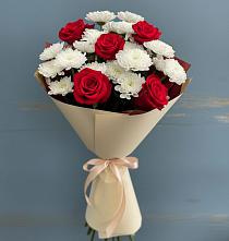 Букет цветов из:  Розы и Хризантемы в Чердаклах