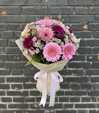 Букет цветов из:  Герберы и Хризантемы в Чердаклах
