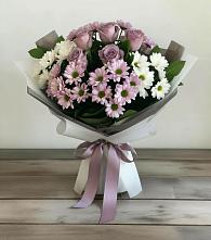 Букет цветов из:  Хризантемы и Розы в Чердаклах