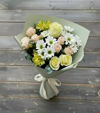 Букет цветов из:  Альстромерии, Розы и Хризантемы в Чердаклах