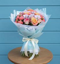 Букет цветов из:  Хризантемы и Розы в Чердаклах