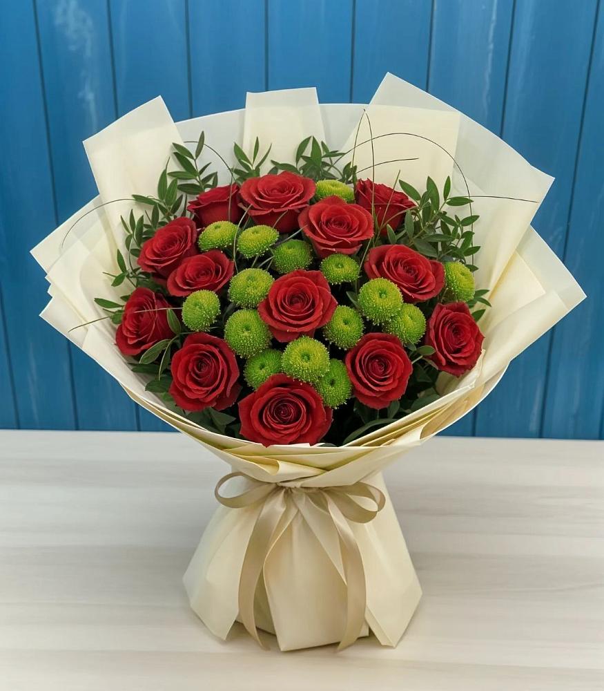 Букет цветов из: Розы и Хризантемы в Чердаклах