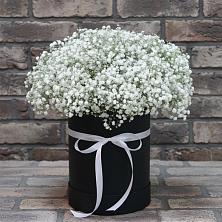 Цветочная композиция из Гипсофила в шляпной коробке в Чердаклах