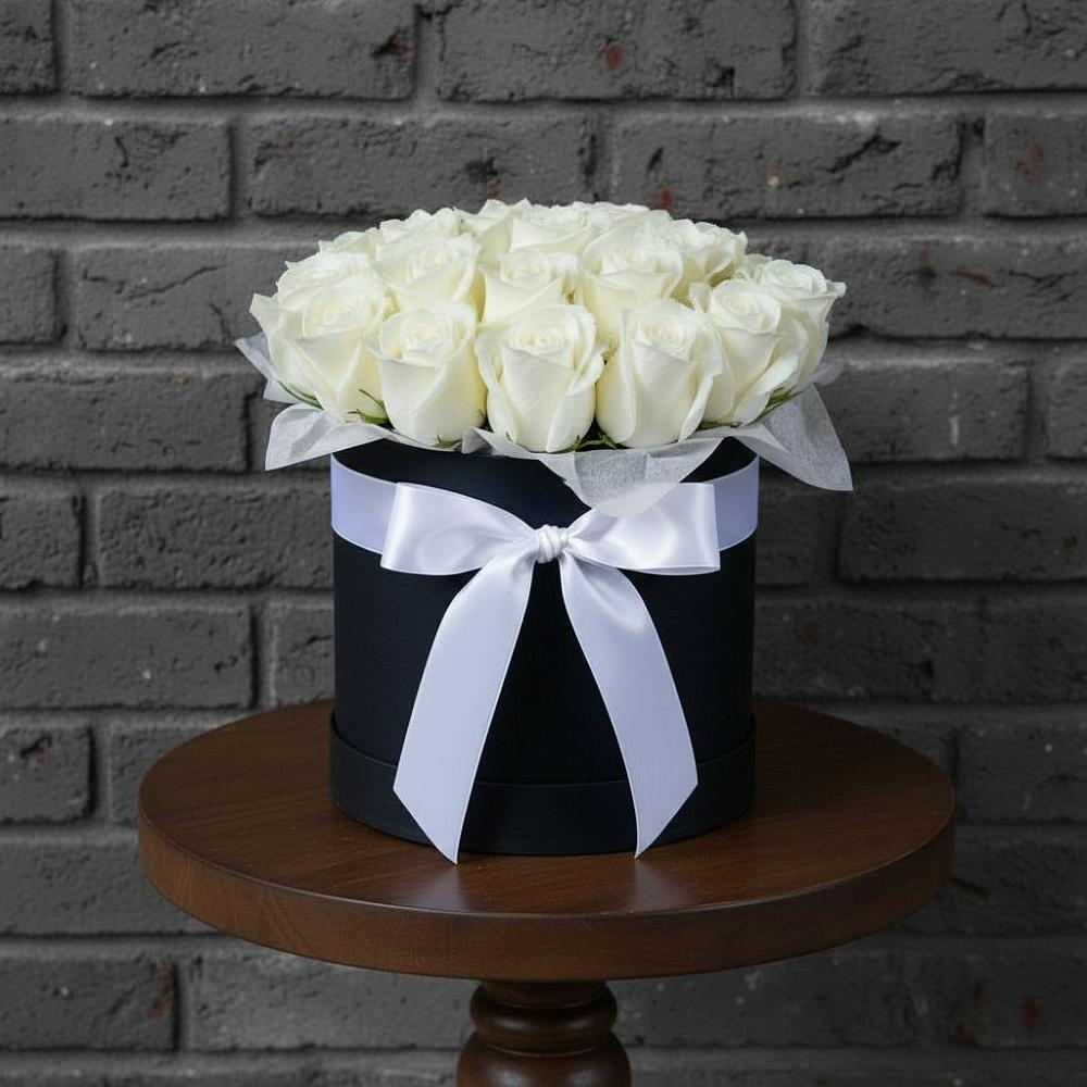 Цветочная композиция из Розы в шляпной коробке в Чердаклах