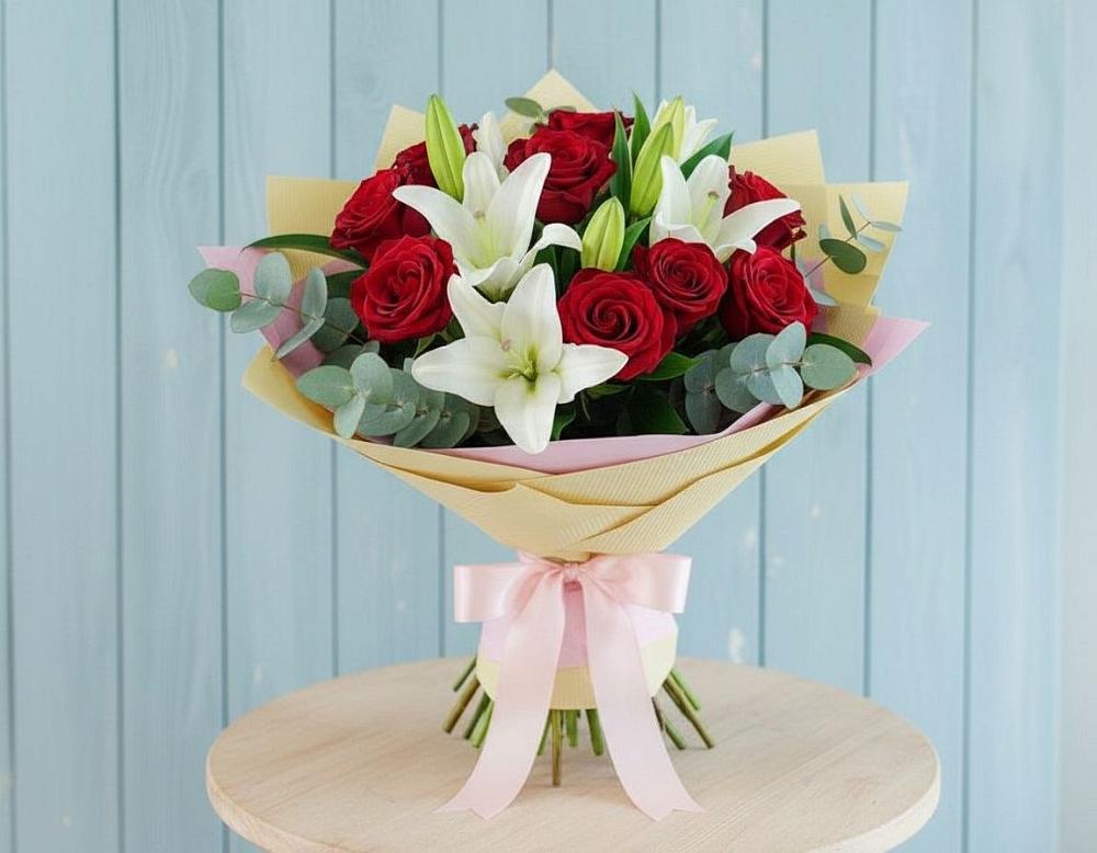 Букет цветов из: Лилии и Розы в Чердаклах